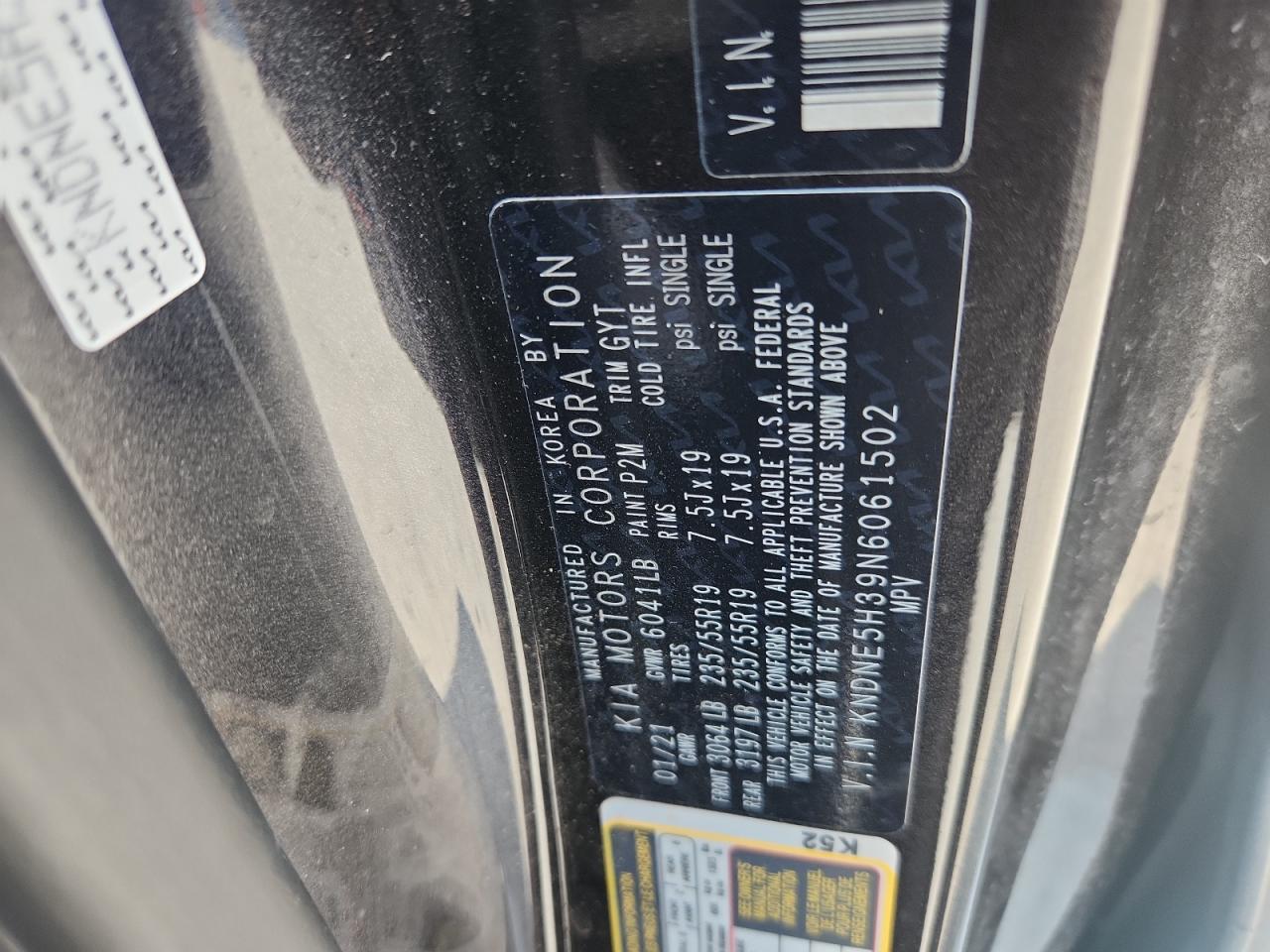 2022 Kia Carnival Sx Prestige VIN: KNDNE5H39N6061502 Lot: 69515625