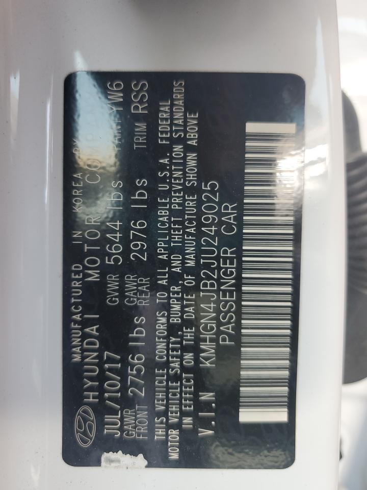 2018 Genesis G80 Sport VIN: KMHGN4JB2JU249025 Lot: 68325855