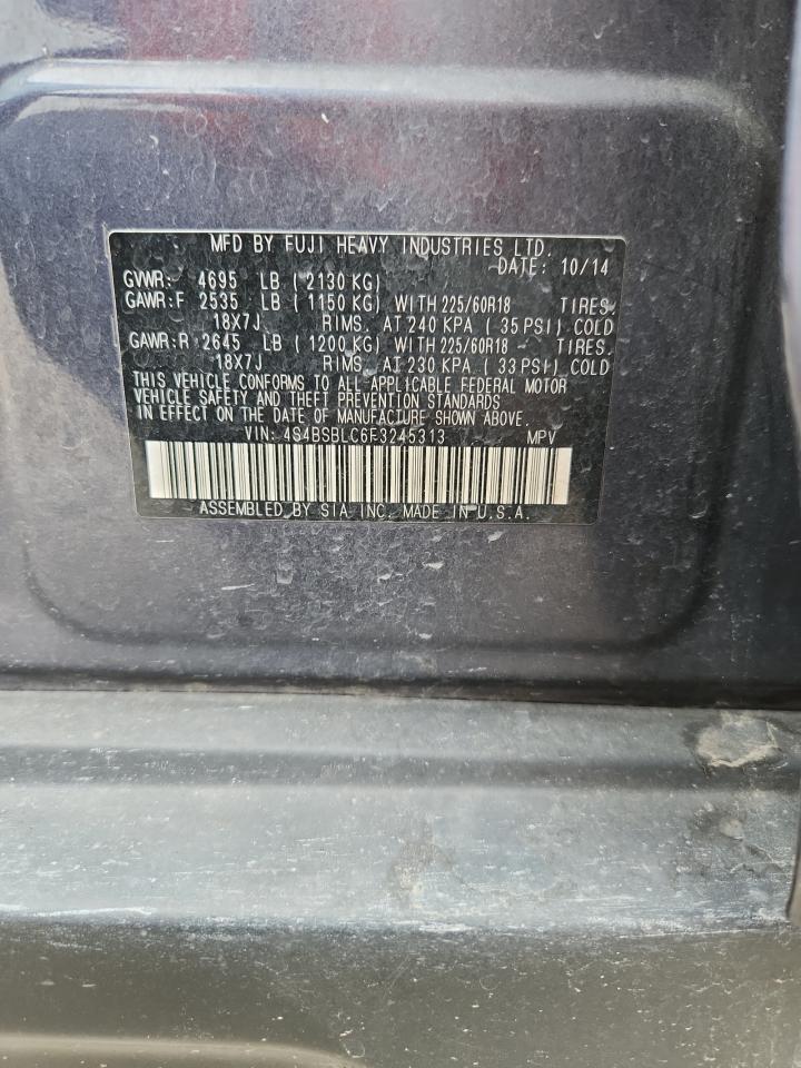 2015 Subaru Outback 2.5I Limited VIN: 4S4BSBLC6F3245313 Lot: 70224305