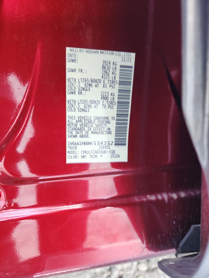 2021 Nissan Titan Xd Sv VIN: 1N6AA1FB6MN534352 Lot: 69395905