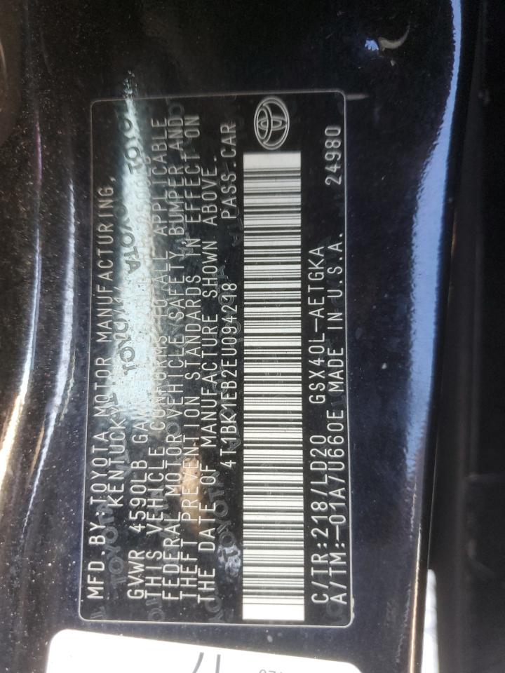 2014 Toyota Avalon Base VIN: 4T1BK1EB2EU094218 Lot: 69349405