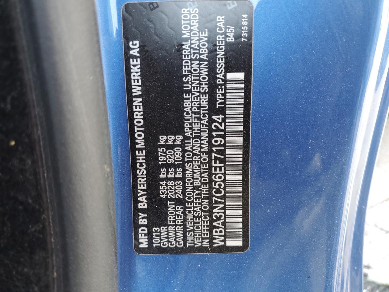 2014 BMW 428 I VIN: WBA3N7C56EF719124 Lot: 68917475