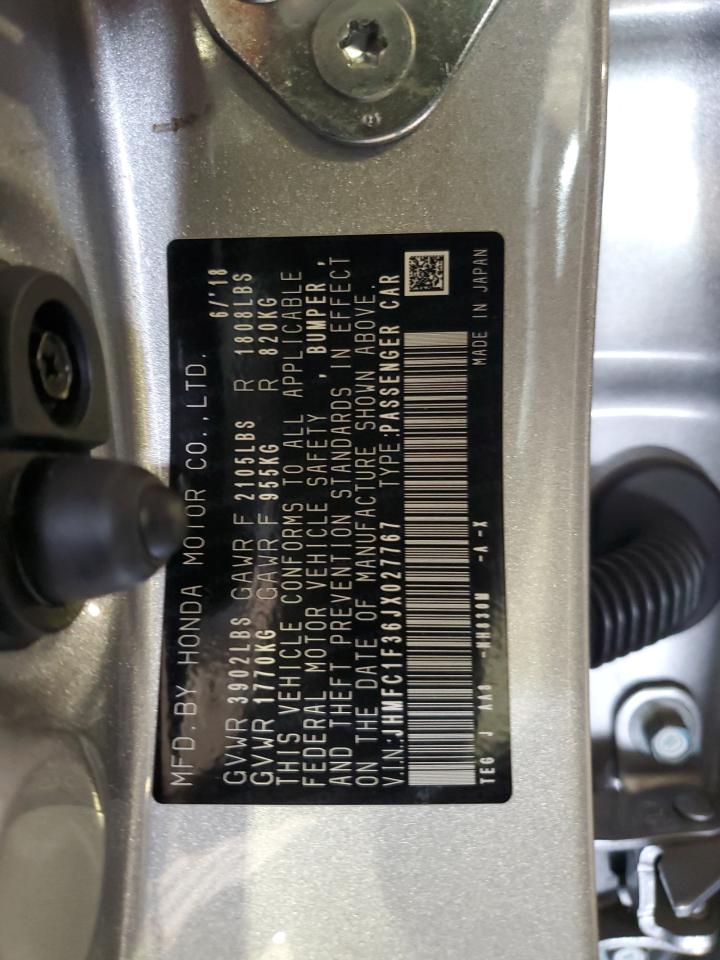2018 Honda Civic Ex VIN: JHMFC1F36JX027767 Lot: 69668645