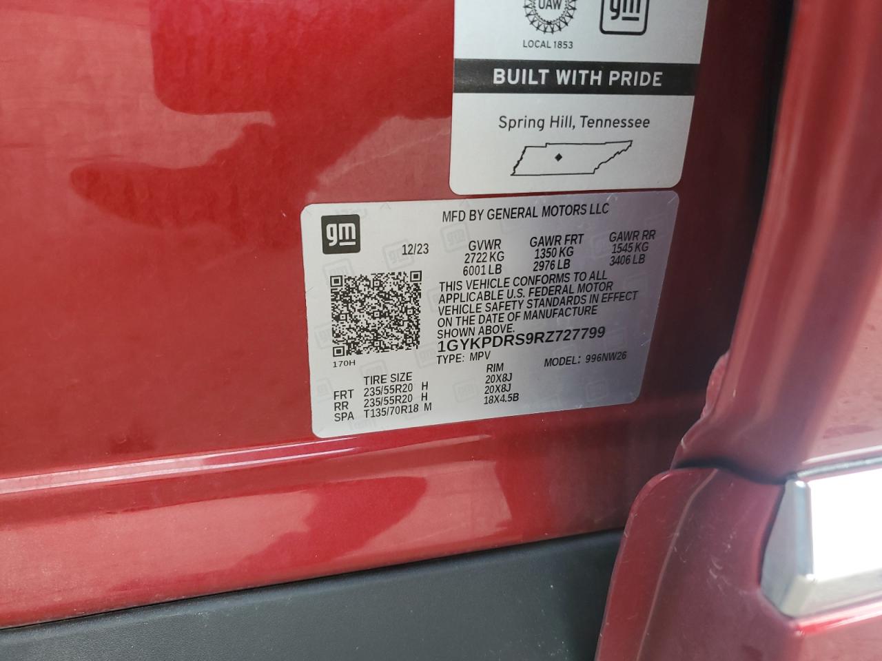 2024 Cadillac Xt6 Premium Luxury VIN: 1GYKPDRS9RZ727799 Lot: 69921645