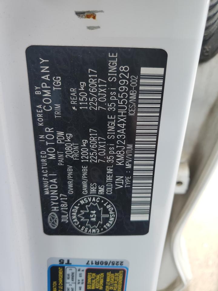 2017 Hyundai Tucson Se VIN: KM8J23A4XHU559928 Lot: 70256975