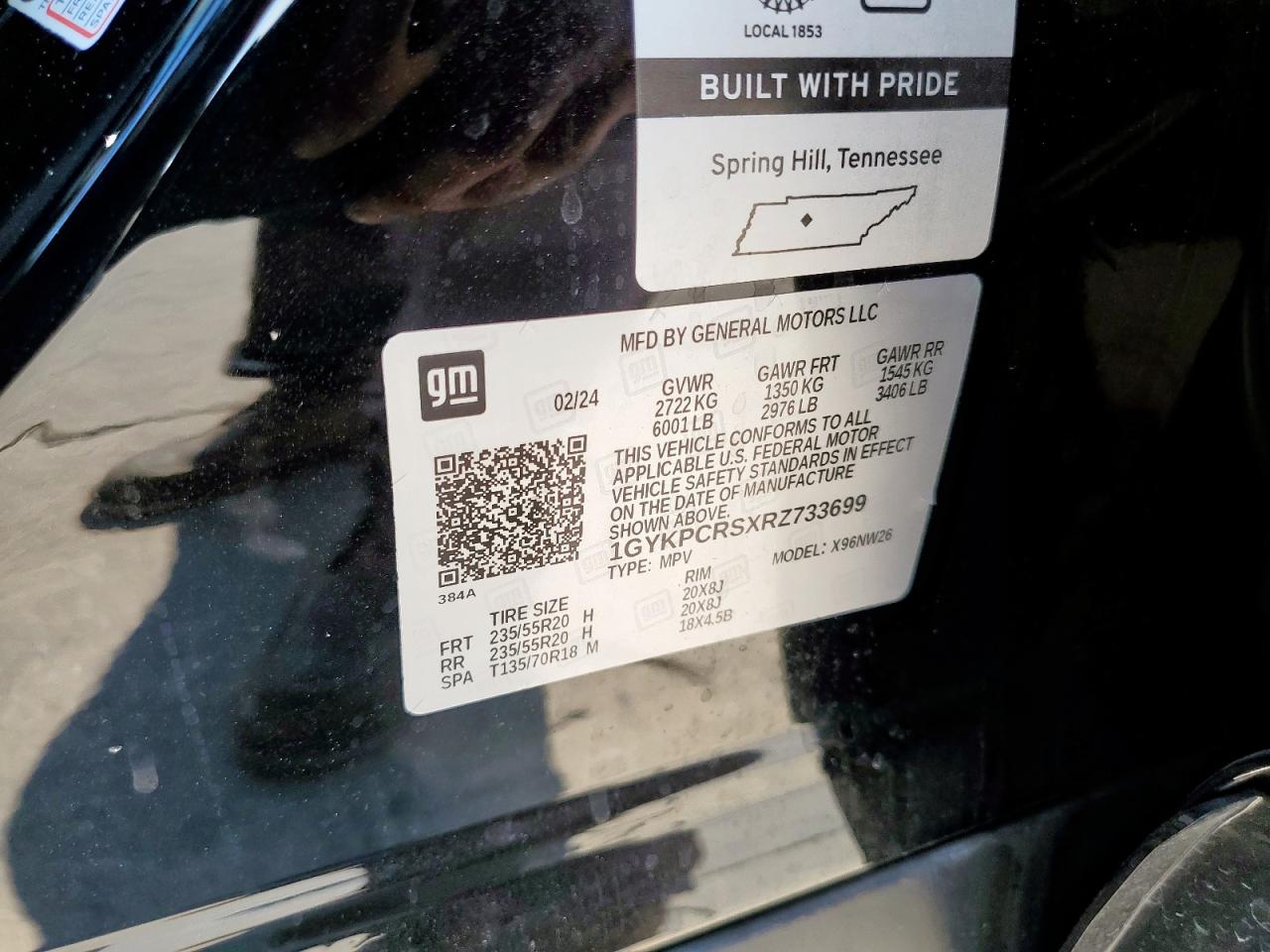 2024 Cadillac Xt6 Premium Luxury VIN: 1GYKPCRSXRZ733699 Lot: 68761595