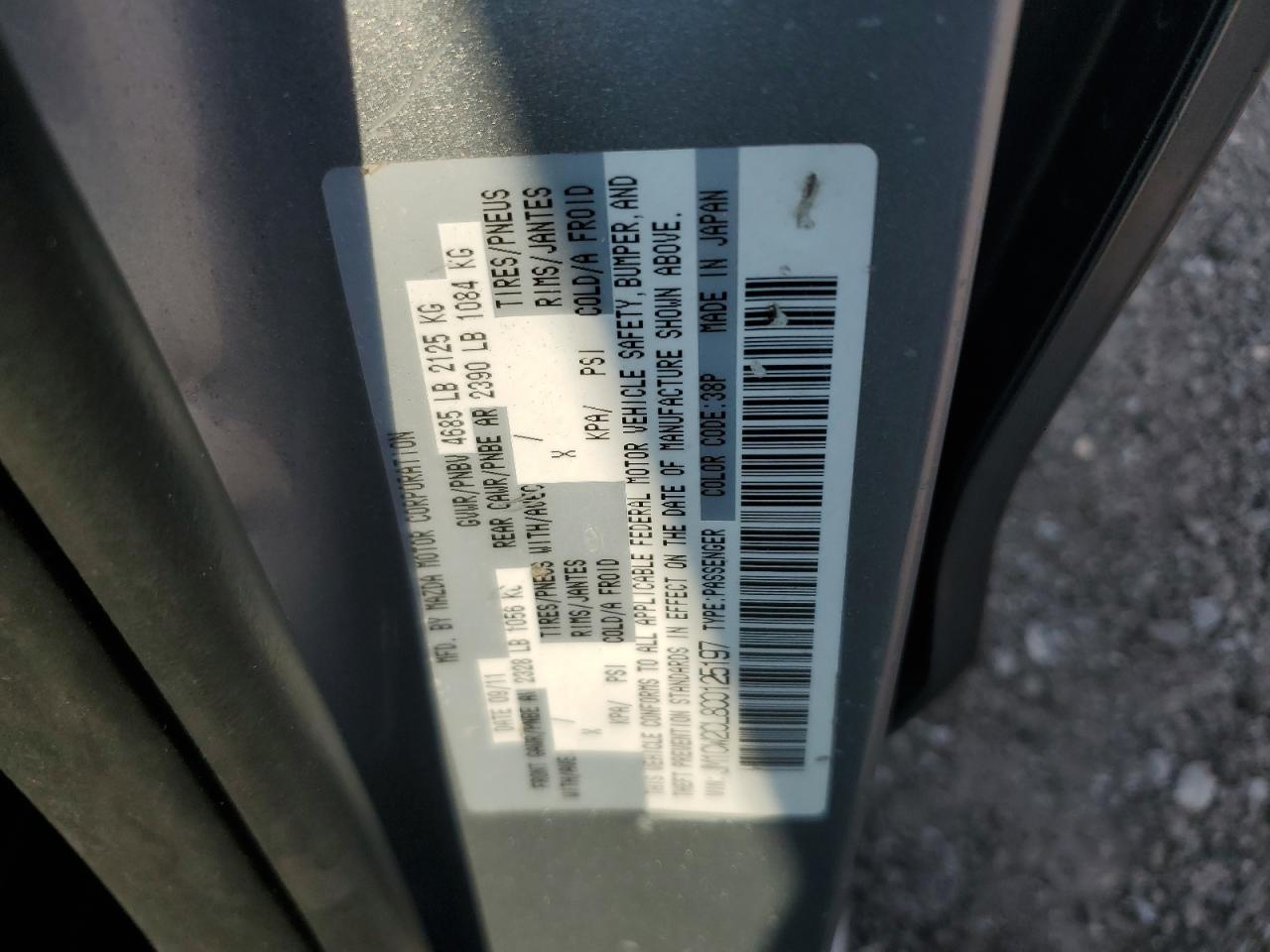 2012 Mazda 5 VIN: JM1CW2CL8C0125197 Lot: 66928445