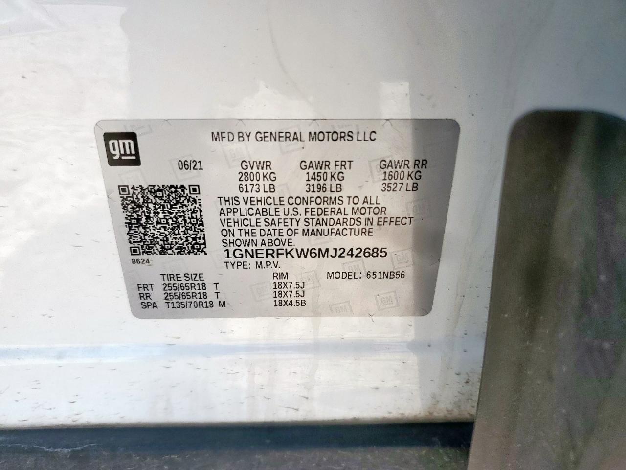 2021 Chevrolet Traverse Ls VIN: 1GNERFKW6MJ242685 Lot: 68121205