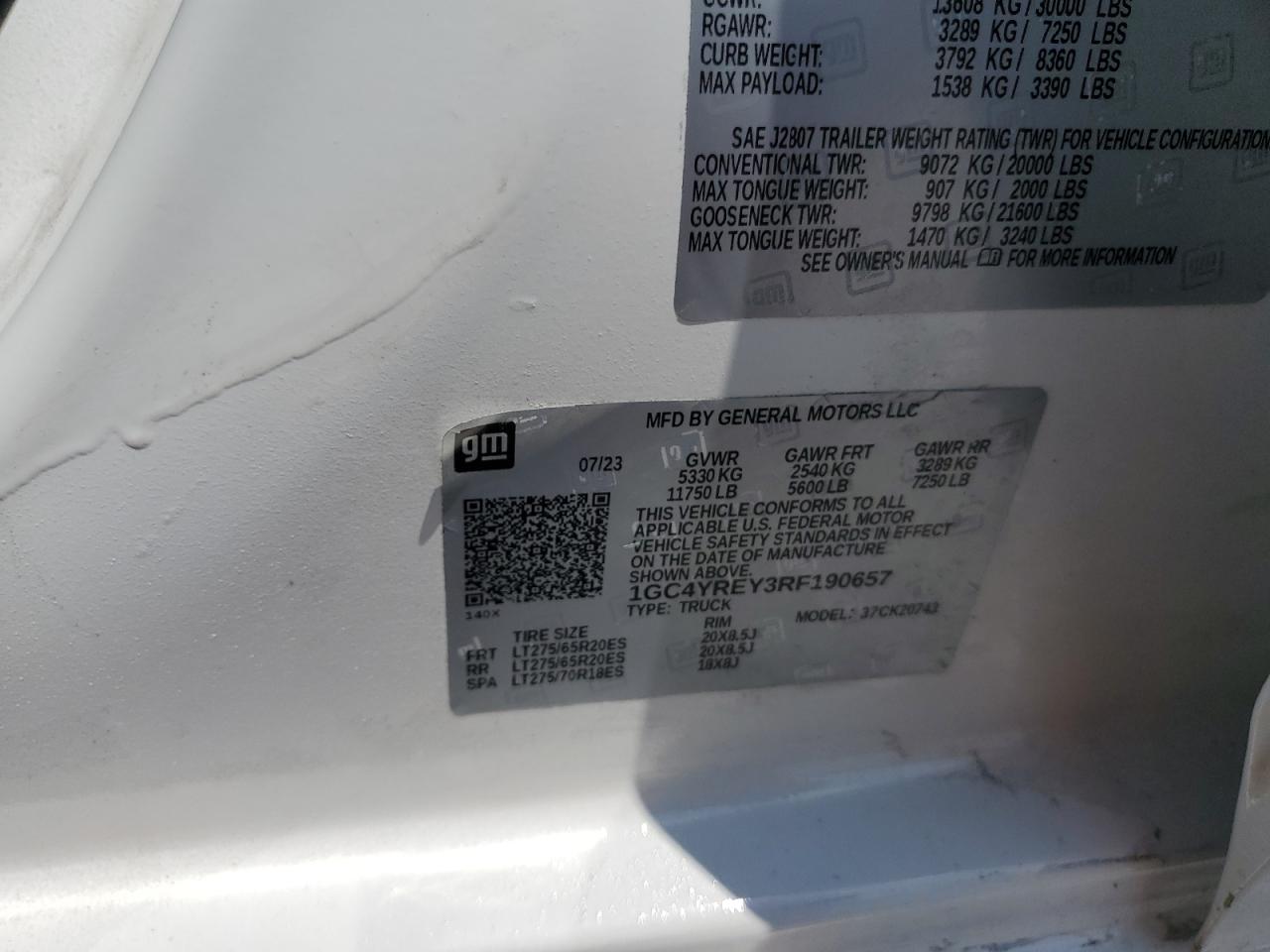 2024 Chevrolet Silverado K2500 High Country VIN: 1GC4YREY3RF190657 Lot: 68865695