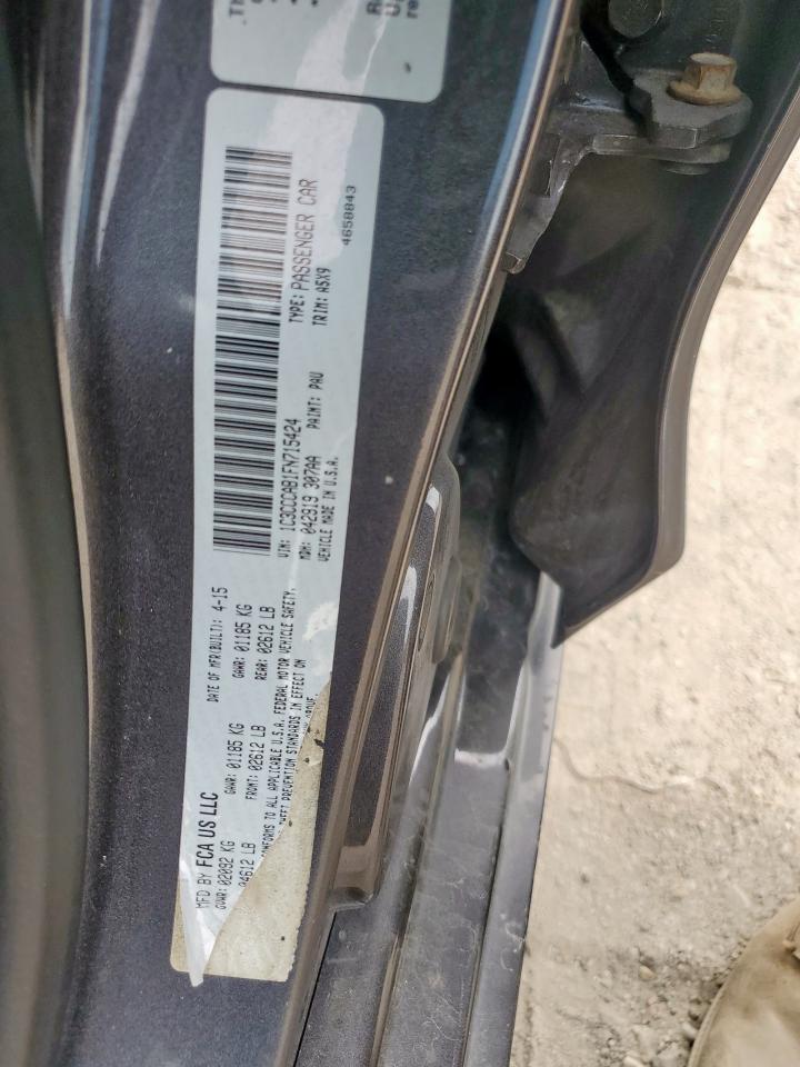 2015 Chrysler 200 Limited VIN: 1C3CCCAB1FN715424 Lot: 71106735