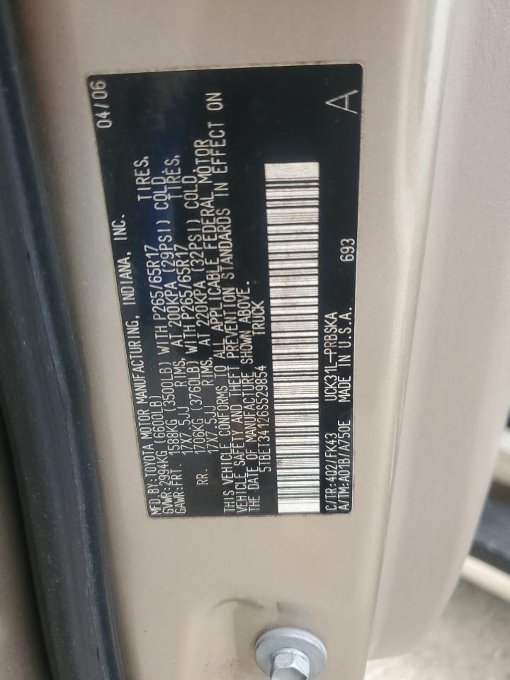 2006 Toyota Tundra Double Cab Sr5 VIN: 5TBET34126S529854 Lot: 68706875