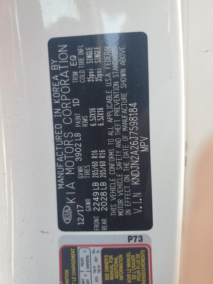 2018 Kia Soul VIN: KNDJN2A26J7598184 Lot: 69220135