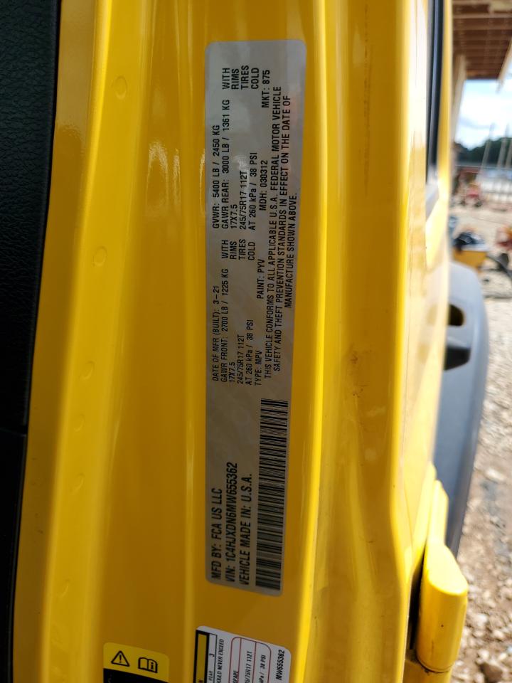 2021 Jeep Wrangler Unlimited Sport VIN: 1C4HJXDN6MW655362 Lot: 67423435