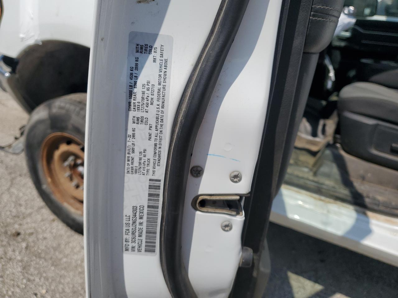 2022 Ram 2500 Big Horn/Lone Star VIN: 3C6UR5DJ2NG344303 Lot: 67940945