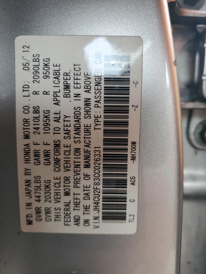 2012 Acura Tsx Se VIN: JH4CU2F83CC026331 Lot: 67591665