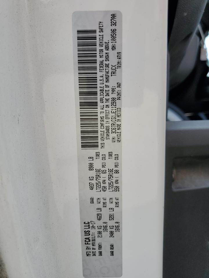 2018 Ram Promaster 2500 2500 High VIN: 3C6TRVCG1JE112900 Lot: 67670145