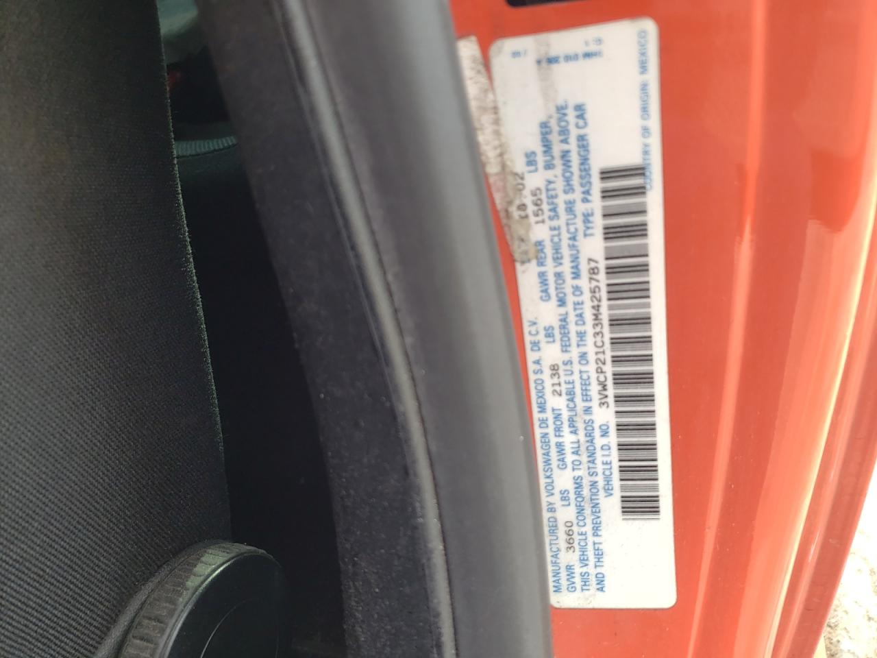 2003 Volkswagen New Beetle Gls Tdi VIN: 3VWCP21C33M425787 Lot: 69313405