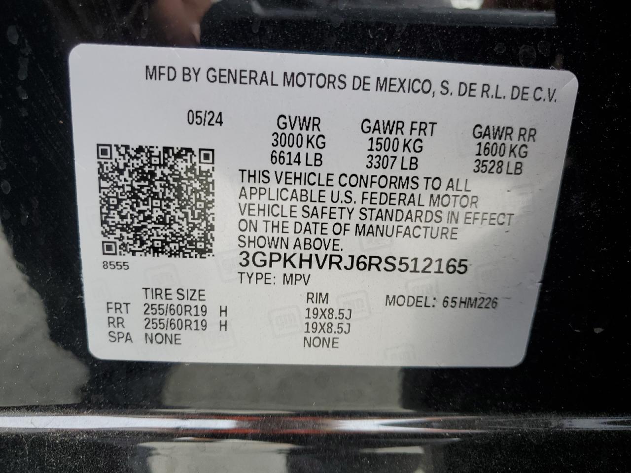 2024 Honda Prologue Ex VIN: 3GPKHVRJ6RS512165 Lot: 70775975