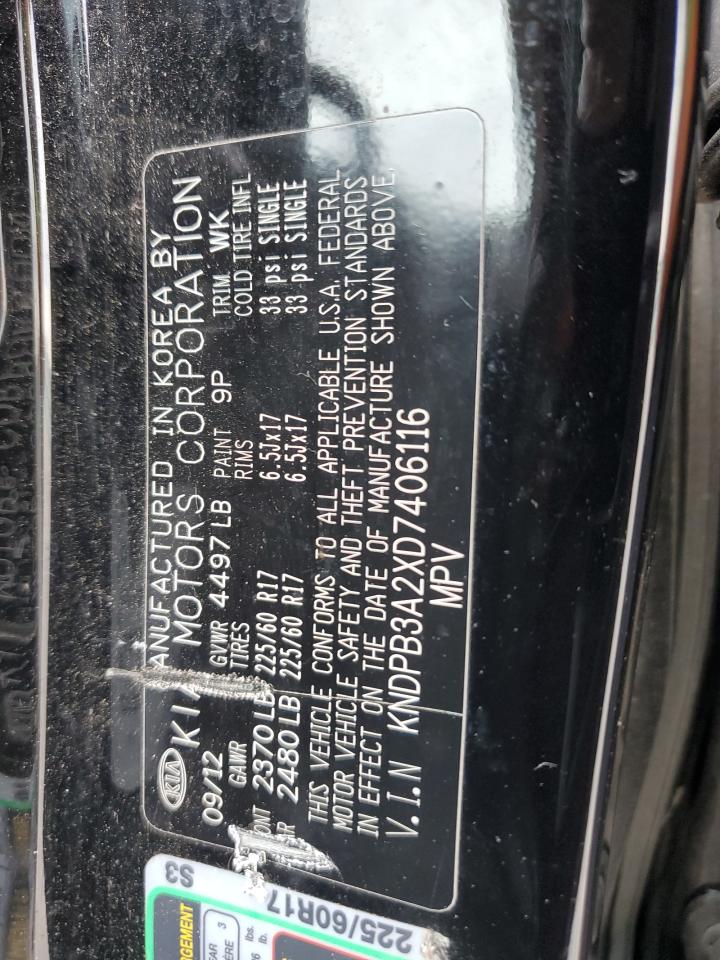 2013 Kia Sportage Base VIN: KNDPB3A2XD7406116 Lot: 70425175