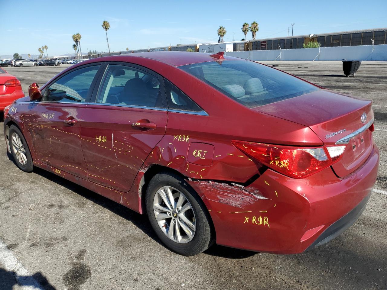 2014 Hyundai Sonata Gls red sedan gas 5NPEB4AC0EH874388 photo #3