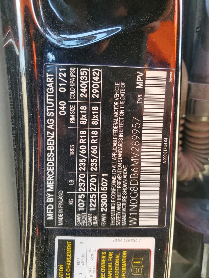 2021 Mercedes-Benz Glc 300 VIN: W1N0G8DB6MV289957 Lot: 69371065