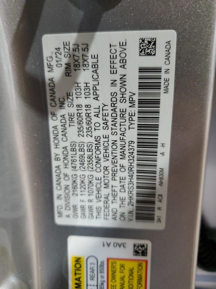 2024 Honda Cr-V Ex VIN: 2HKRS3H40RH324379 Lot: 71087095