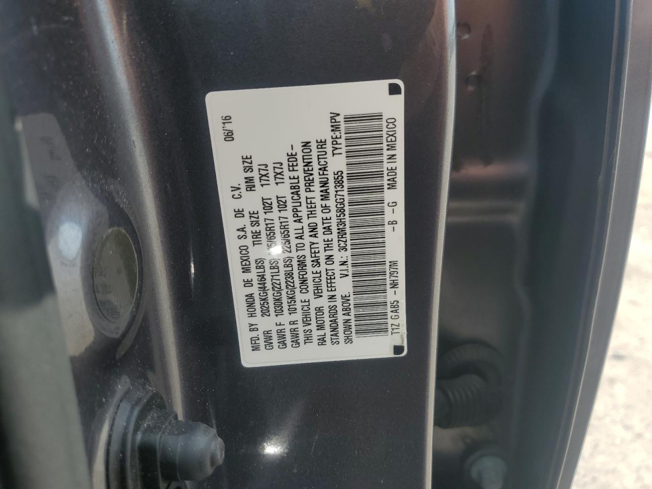 2016 Honda Cr-V Ex VIN: 3CZRM3H58GG713855 Lot: 68354505