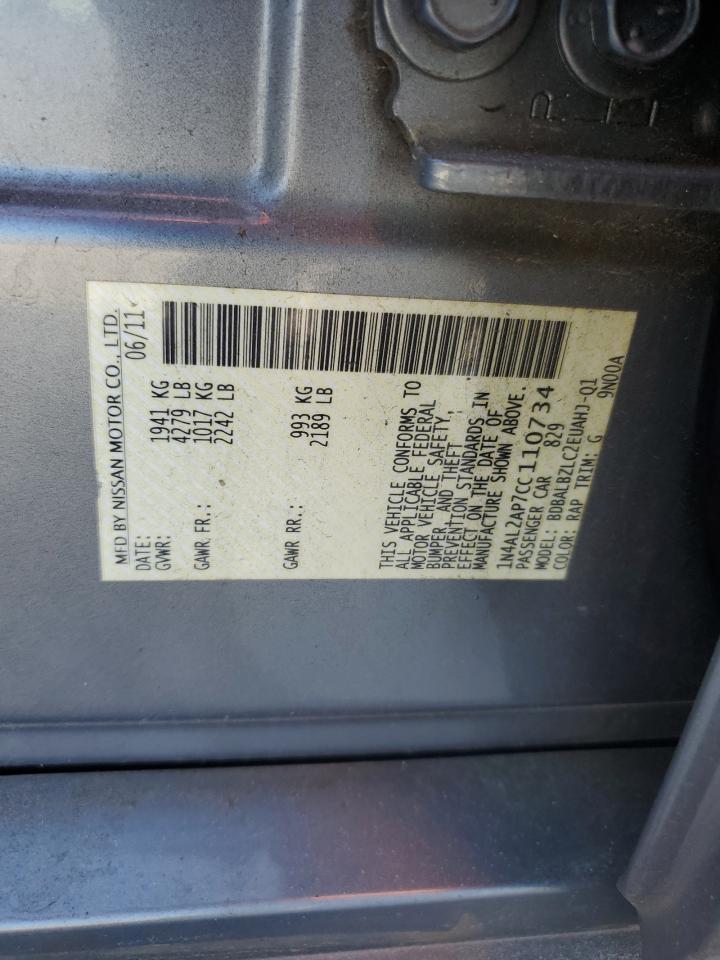 2012 Nissan Altima Base VIN: 1N4AL2AP7CC110734 Lot: 69303795