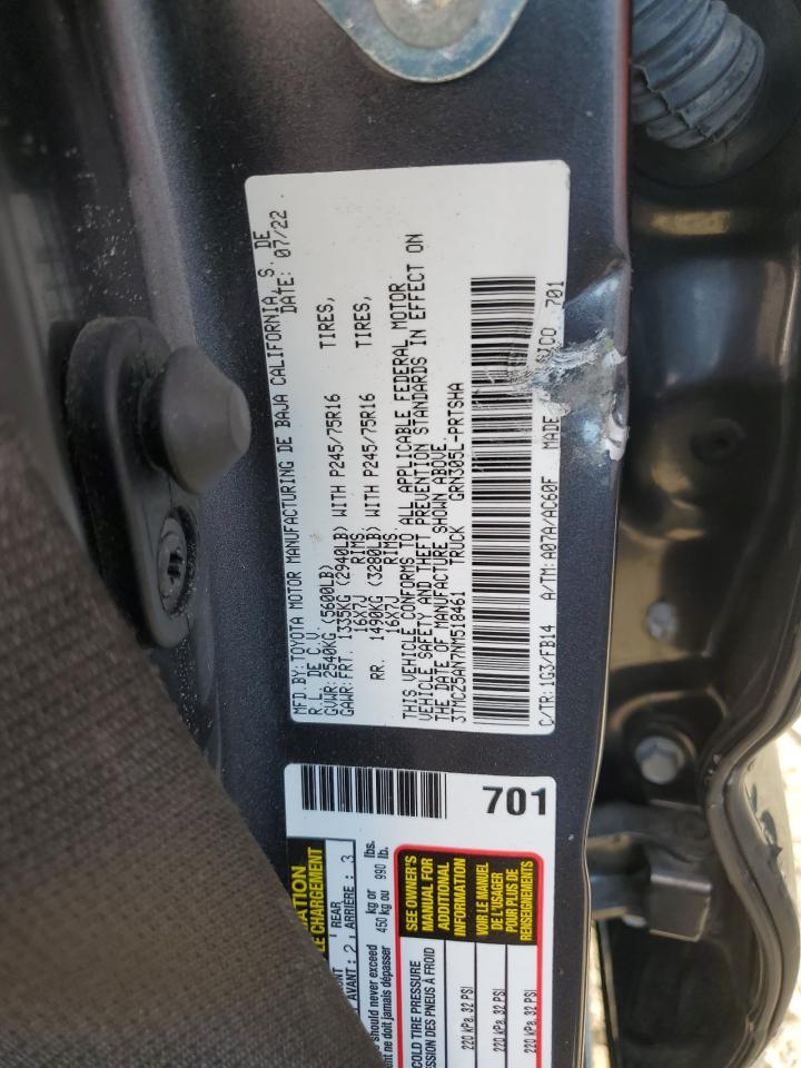 2022 Toyota Tacoma Double Cab VIN: 3TMCZ5AN7NM518461 Lot: 69251985