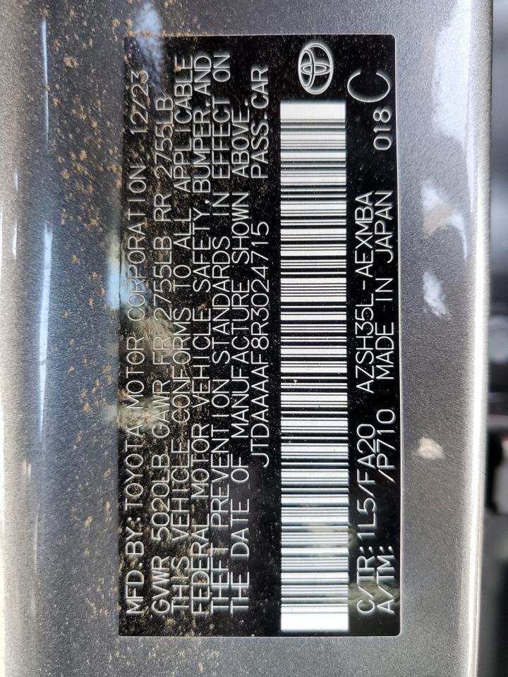 2024 Toyota Crown Xle VIN: JTDAAAAF8R3024715 Lot: 70633115