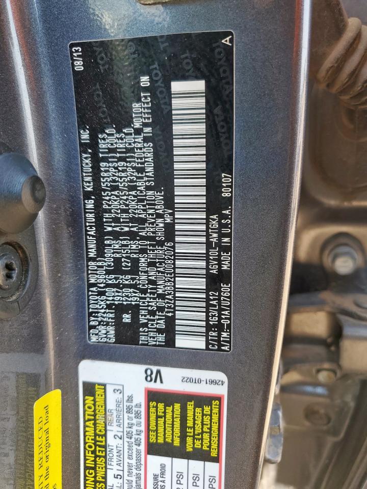 2014 Toyota Venza Le VIN: 4T3ZA3BB2EU082076 Lot: 70755205