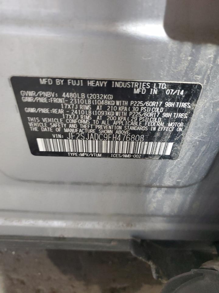 2015 Subaru Forester 2.5I Premium VIN: JF2SJADC9FH476808 Lot: 69643785