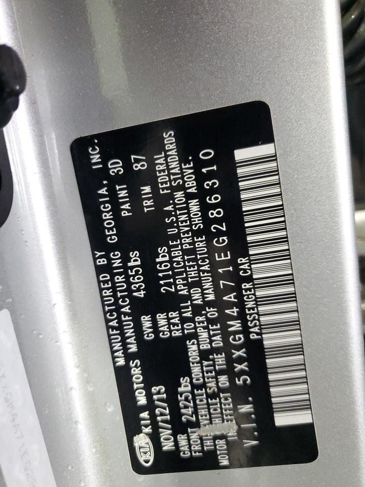 2014 Kia Optima Lx VIN: 5XXGM4A71EG286310 Lot: 69066155