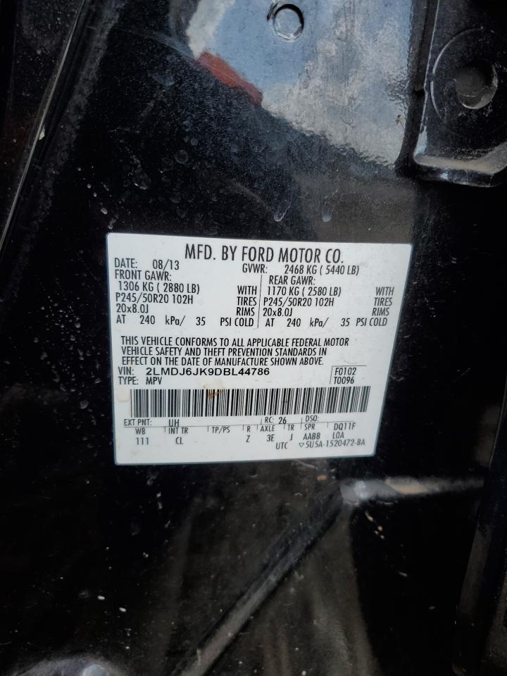 2013 Lincoln Mkx VIN: 2LMDJ6JK9DBL44786 Lot: 66343235