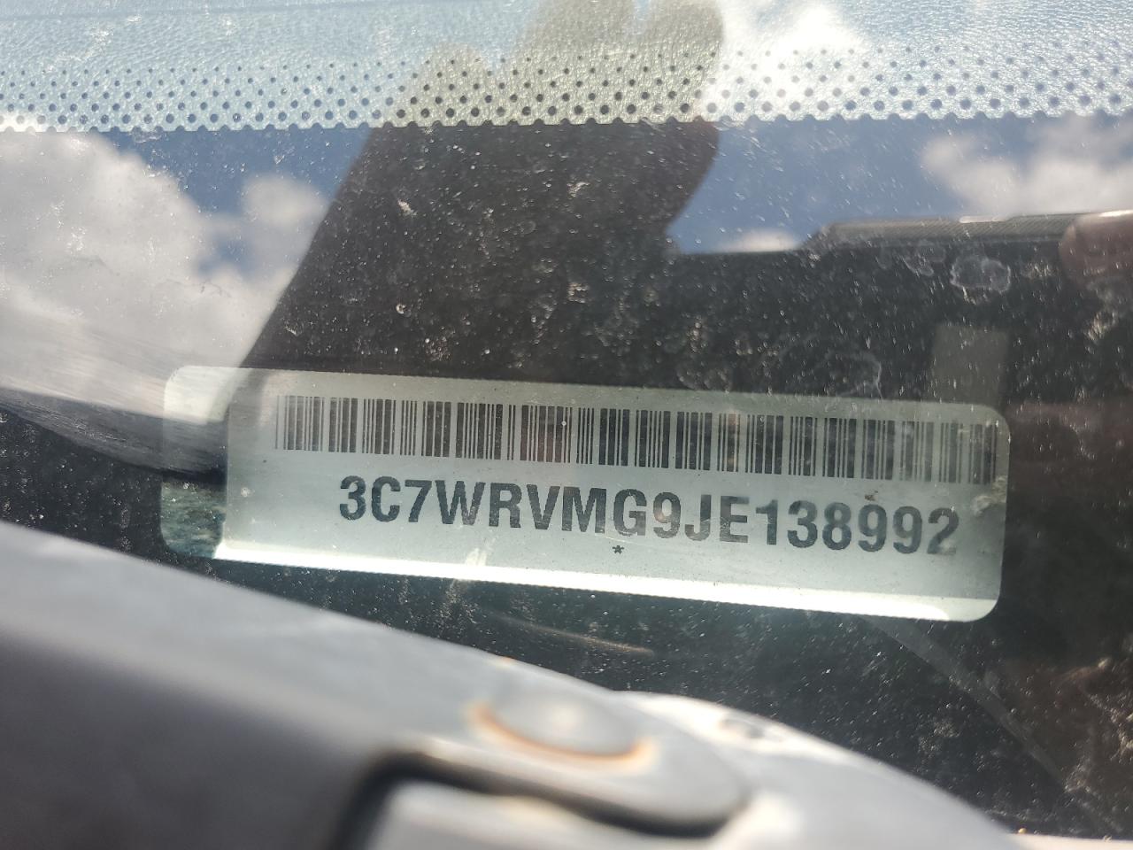 2018 Ram Promaster 3500 3500 Standard VIN: 3C7WRVMG9JE138992 Lot: 66622455