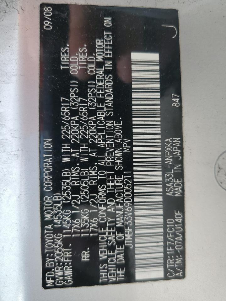 2009 Toyota Rav4 VIN: JTMBF33V69D005211 Lot: 67710275