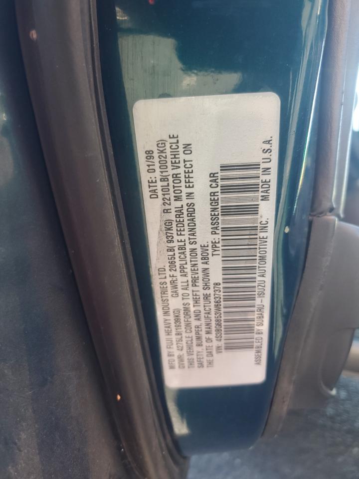 1998 Subaru Legacy 30Th Anniversary Outback VIN: 4S3BG6853W6637378 Lot: 69308995