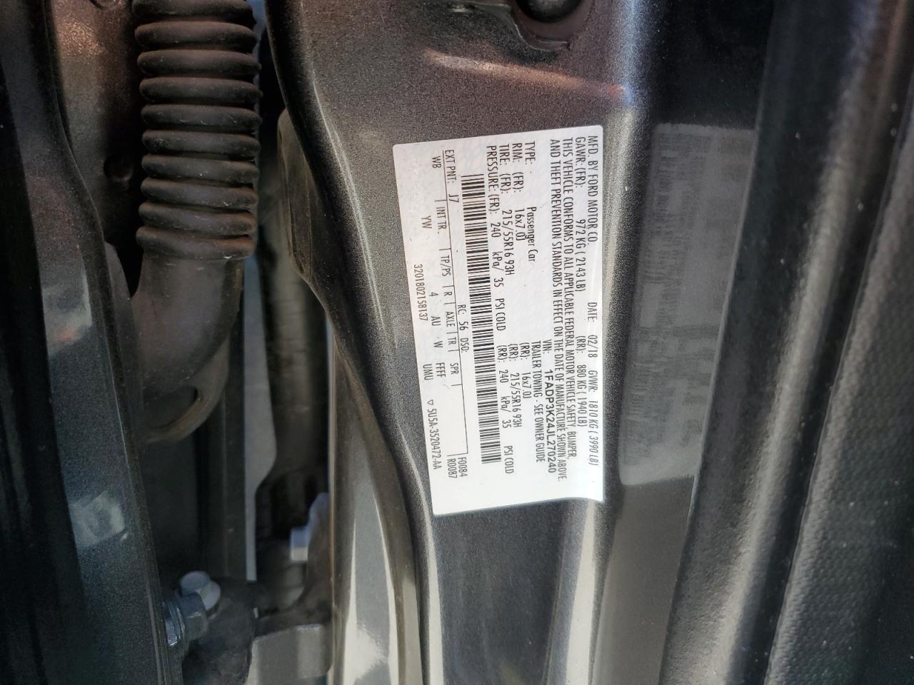 2018 Ford Focus Se VIN: 1FADP3K24JL270240 Lot: 67261245