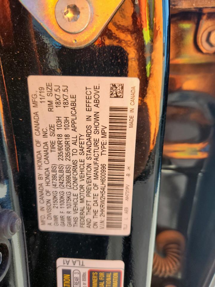 2020 Honda Cr-V Ex VIN: 2HKRW2H54LH600996 Lot: 69610185