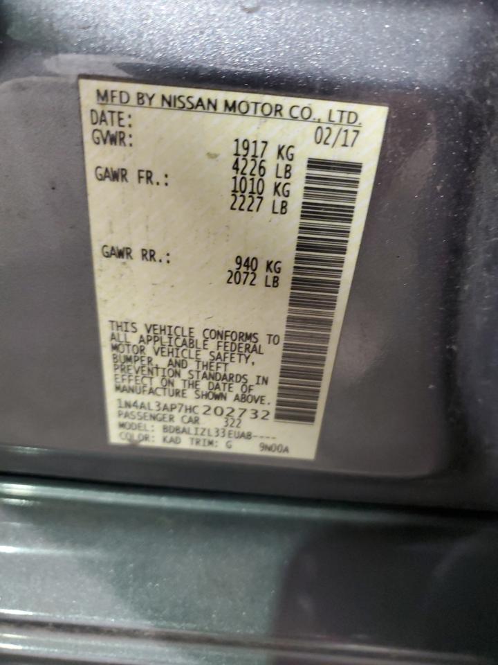 2017 Nissan Altima 2.5 VIN: 1N4AL3AP7HC202732 Lot: 70523035