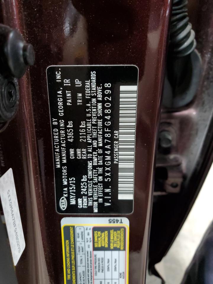 2015 Kia Optima Lx VIN: 5XXGM4A78FG480298 Lot: 69132595