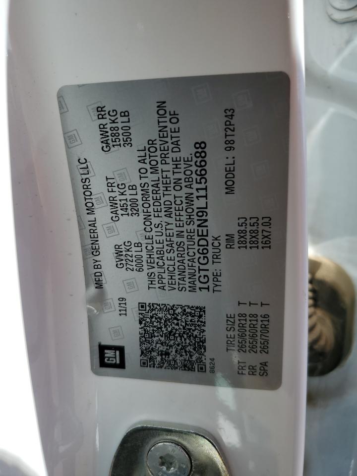 2020 GMC Canyon Slt VIN: 1GTG6DEN9L1156688 Lot: 69519485