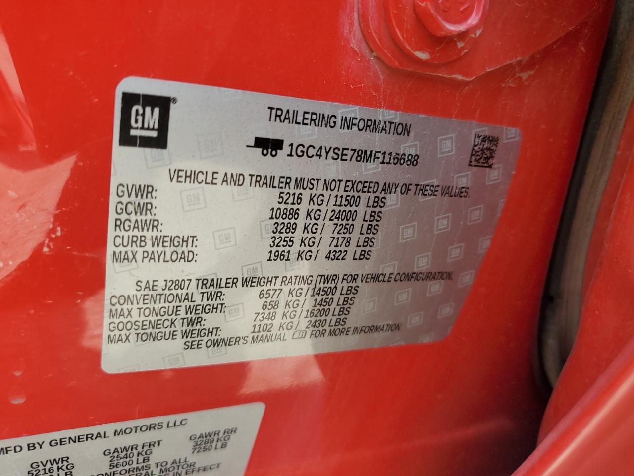 2021 Chevrolet Silverado K3500 VIN: 1GC4YSE78MF116688 Lot: 69057025