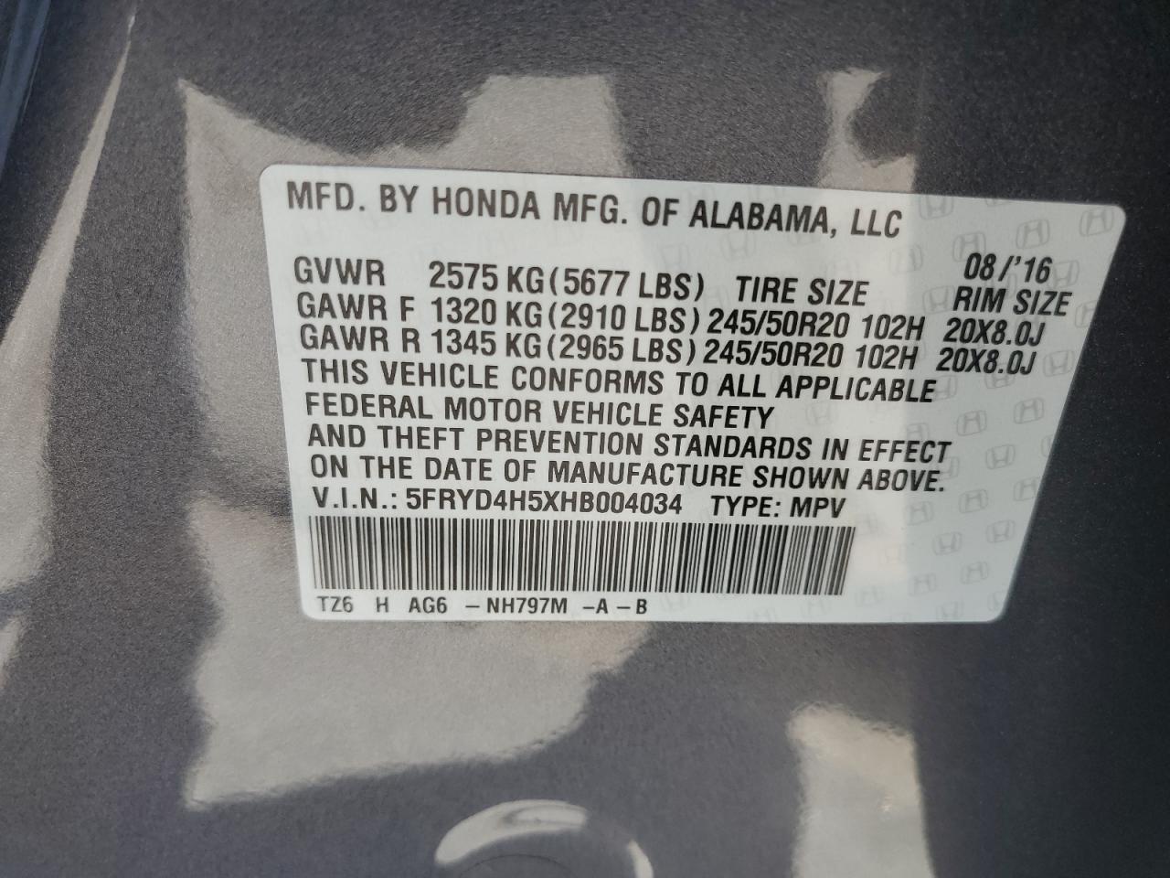 2017 Acura Mdx Technology VIN: 5FRYD4H5XHB004034 Lot: 70347795