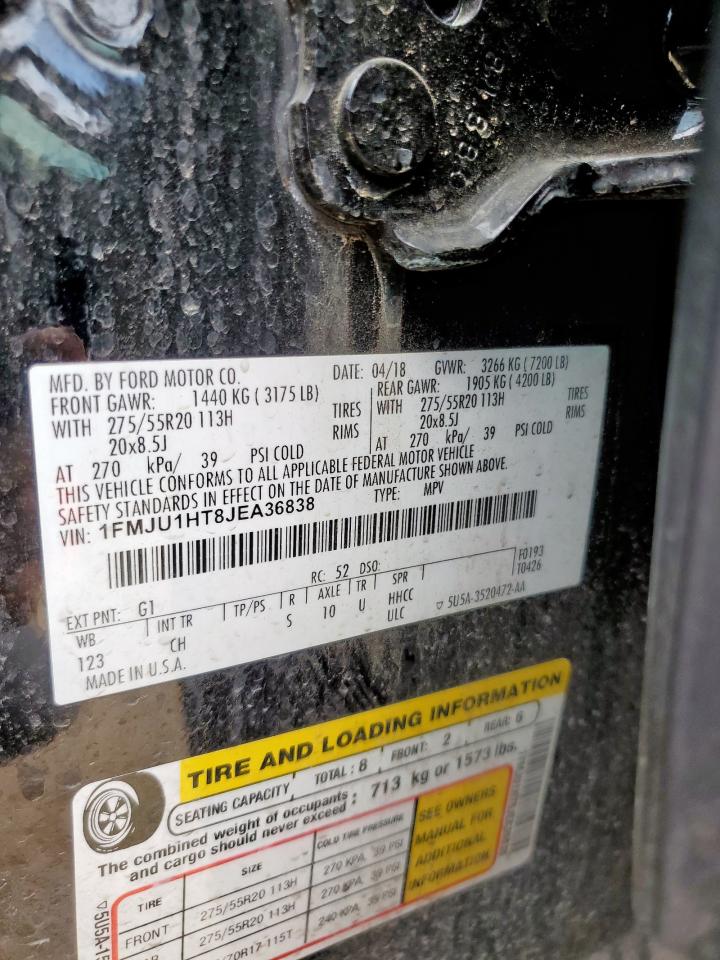 2018 Ford Expedition Xlt VIN: 1FMJU1HT8JEA36838 Lot: 70029215