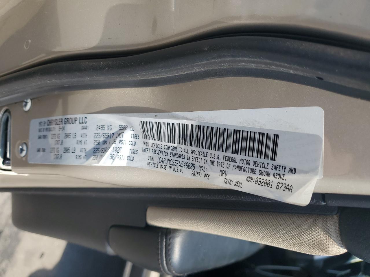 2015 Jeep Cherokee Latitude VIN: 1C4PJMCS5FW546685 Lot: 84010565