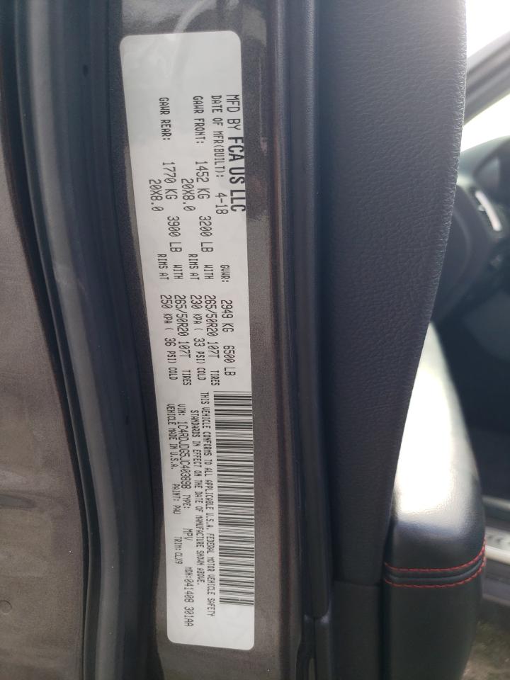 2018 Dodge Durango Gt VIN: 1C4RDJDG5JC403898 Lot: 67612125