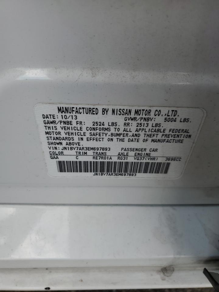 2014 Infiniti Q50 Base VIN: JN1BV7AR3EM697893 Lot: 66729535