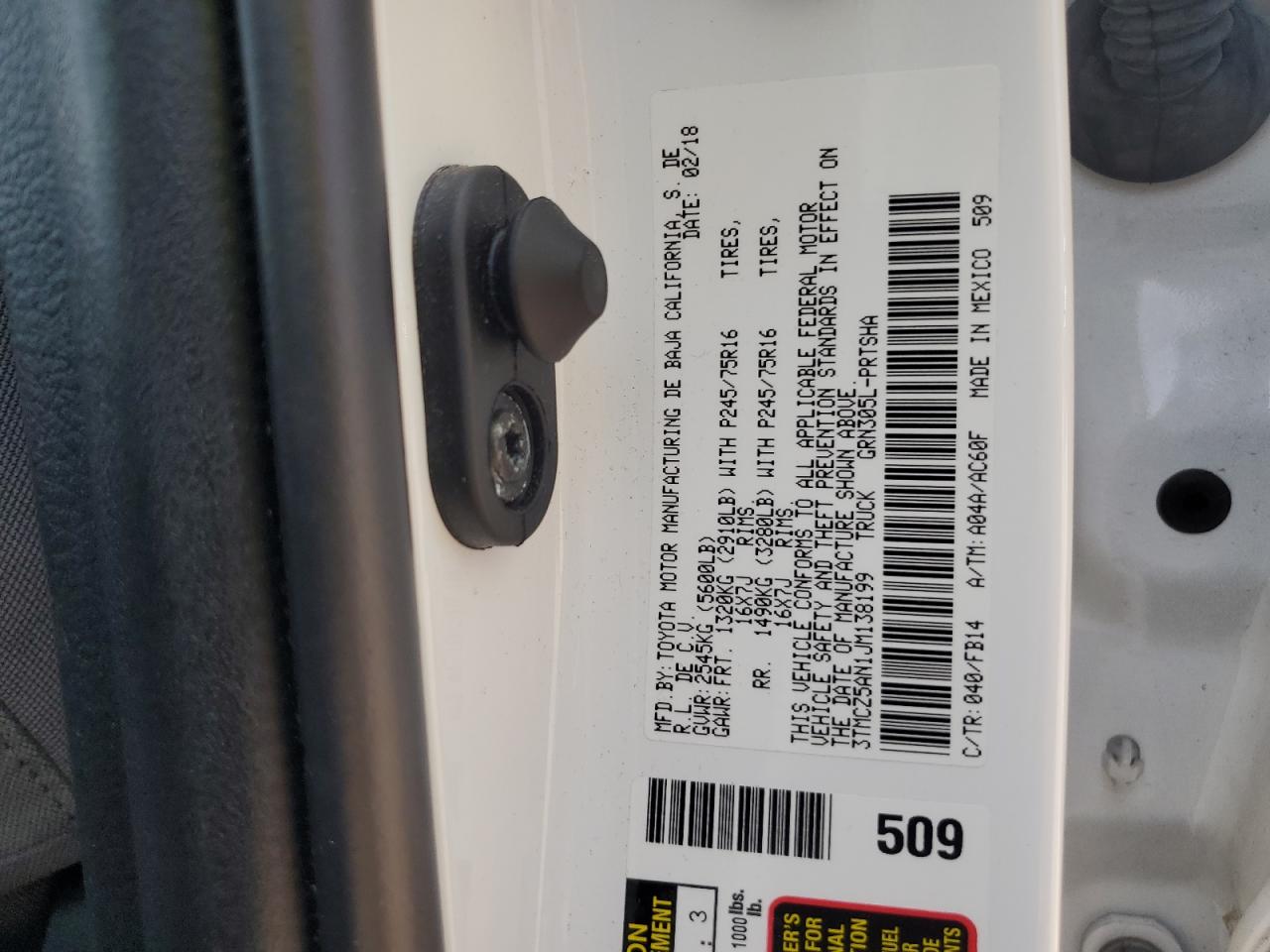 2018 Toyota Tacoma Double Cab VIN: 3TMCZ5AN1JM138199 Lot: 69084695