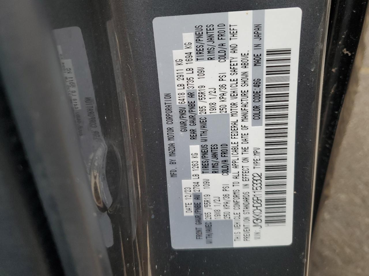 2024 Mazda Cx-90 Preferred Plus VIN: JM3KKCHD8R1153302 Lot: 71040945